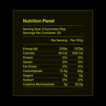 Nutrition panel for a product with serving size and container details.
