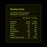 Nutrition panel for a product with serving size and container details.